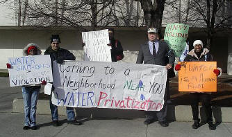 Demanding a moratorium on shut-offs